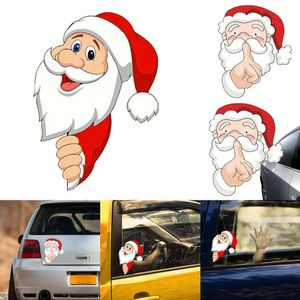 Nouveau Noël pour autocollant automobile décor autocollants drôle père noël décalcomanie voiture fenêtre