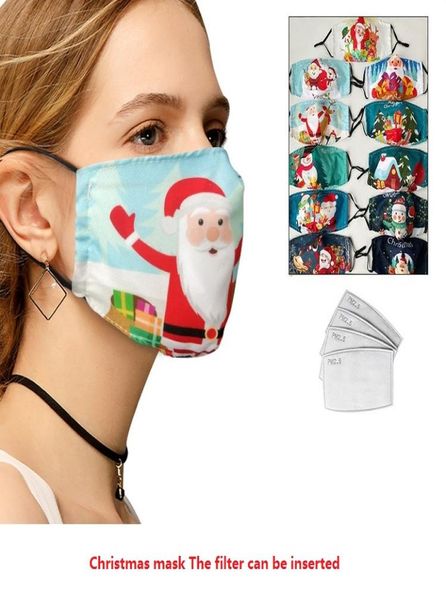 Nuevas máscaras navideñas de algodón Las máscaras de algodón cálidas de invierno europeas y americanas se pueden lavar Máscaras faciales de algodón para adultos T3I512266327782