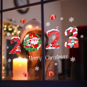 New Christmas Santa Claus Window Stickers Wall Ornaments Christmas Pendant Merry Christmas For Home Decoration 2022New Year Stickers