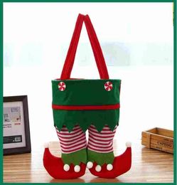 Nieuwe kerst Santa Elf Spirit Pants Stock Handtassen Behandel Pocket Candy Bottle Gifts Bags aanwezig3880693