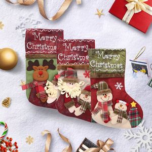 Nuevos calcetines de Navidad calcetines de caramelo accesorios adornos regalos para niños medias decoradas bolsas de regalos RRC35