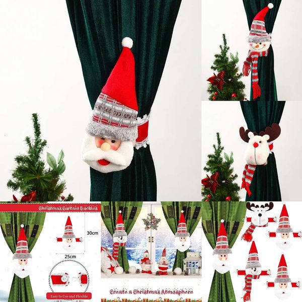 Nuevos suministros de juguetes navideños, 1 pieza, hebillas de cortina navideña, cierre de cortina de muñeco de nieve de Papá Noel, decoración para el hogar, hotel, decoración de ventanas, accesorios para cortinas DIY