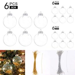 Nieuw Kerstspeelgoed Benodigdheden 6 stuks 6/8/10cm Kerstbal Plastic Doorzichtige Bal Invulbare Kerstballen Kerstboom Decoratie Kerst Ornament Bruiloft Decor DIY