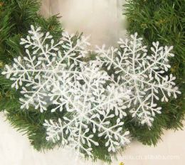 Nieuwe kerstboom Kunstmatig Katoen Sneeuwornament Wit XMAS Sneeuwvlok Charms Decoratie Ornamenten Applique Voor Boom Klassiek