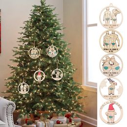 Nieuwe kerstboom ornament set, 5 st 2021 houten putting in alle achter ons in 2021 "hanger tekenen, kerst ornamenten opknoping decoratie