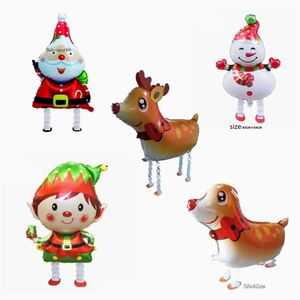 Nouveau Noël Walking Snowman Santa Balloon Party Supply Helium Film aluminium Film Cartoon ballons multicolo