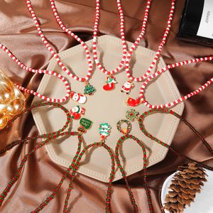 Nieuwe Kerst wind ketting Kerstman kerstboom sneeuwpop Hanger ketting Vrouwelijke Eenvoudige Sleutelbeen Keten Mode-sieraden