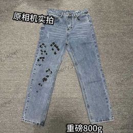 Nouveau concepteur de jeans pour hommes Chromees Make Old Washed Hearts Jeans Chrome pantalon droit de coeur CROSS CROSSE PRÉTES CONSUCHANTS POUR FEMMES MEN PANTAL D3