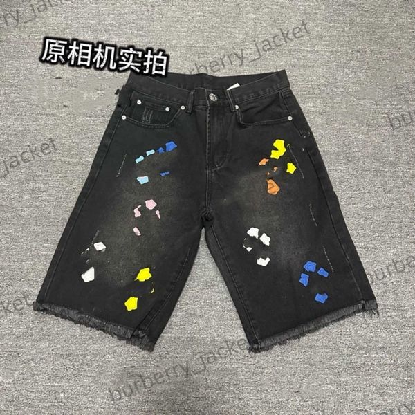 Nouveaux chromees pour hommes jeans shorts font de vieux jeans lavés jeans hip hop chrome courte genou lengon