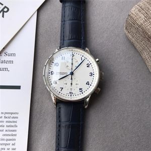 Nouveau chronographe hommes montre 3 style montre de haute qualité 41MM Portugieser mécanique montre pour hommes boîtier en acier bracelet en cuir montres de sport276V