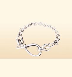 New Chunky Infinity Knot Chain Bracelet Women Girl Joyny para Pandroa 925 Straceletas de cadena de mano de plata esterlina con original6384969