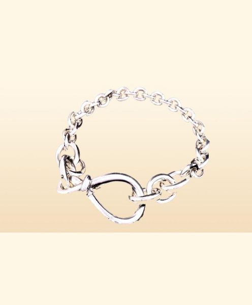 NOUVEAU Chunky Infinity Knot Chain Bracelet Femmes Fille Cadeau Bijoux pour Pandroa 925 Bracelets de chaîne de main en argent sterling avec Original1758581