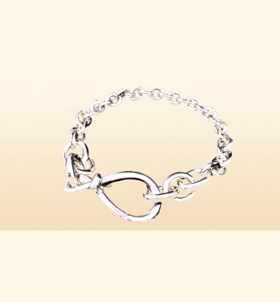 NOUVEAU Chunky Infinity Knot Chain Bracelet Femmes Fille Cadeau Bijoux pour Pandroa 925 Bracelets de chaîne de main en argent sterling avec Original7166104