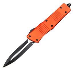 New CK228 Automatic Tactical knife D2 Double Action Spear Point Blade Orange 6061-T6 Aluminum Handle EDC Pocket Survival knives with Nylon bag and Repair Tool