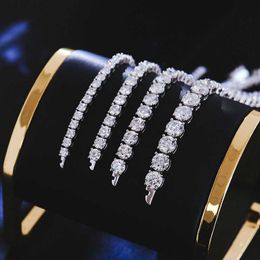 NIEUWE CLASPLOCK VVS Moissanite Diamond Tennis Bracelet 925 Silver 10K 14K 18K Moissanite kettingarmband