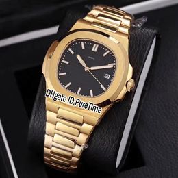 Nuevo clásico 5711 18K Gold Gold Black Texture Dial 40 mm A2813 Relojes automáticos para hombres relojes deportivos acero inoxidable Purería barata 251i