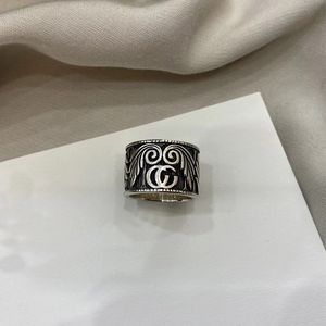 Nuevos anillos de banda clásicos Anillo retro con letra antigua G para hombres y mujeres Pareja Anillo de compromiso de boda Joyería de diseñador de moda con bolsas
