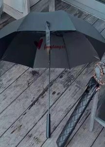 NOUVEAU Classic Black Long Umbrel pliage pour les femmes Summer Fold Fashion Umbrella Rain Rain Gift VIP avec PU Case Gift Packing9698651