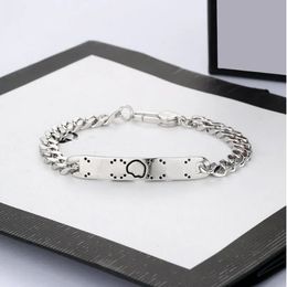 Nouveau bracelet à breloques classique en argent G, accessoire, bracelet tête de mort pour hommes et femmes, bracelet hip hop, cadeau de la Saint-Valentin, 2024