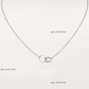 Nieuw klassiek design dubbele lus charms hanger liefde ketting voor vrouwen meisjes 316L titanium staal bruiloft sieraden kraag col 501
