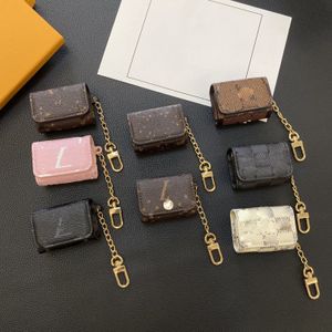 Nouveau classique Designer lettre portefeuille porte-clés sac porte-clés mode sac à main pendentif voiture chaîne charme fleur marron