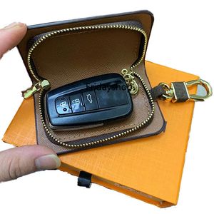 New Classic Designer Letter Wallet Keychain Bag Keyring Fashion Purse Pendant Car Chain Charm Brown Flower box