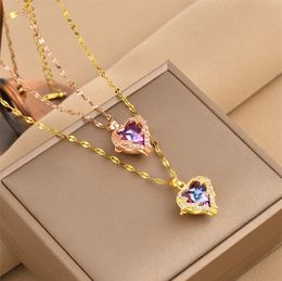 Nouveau collier de mode classique pour femmes élégant pendentif en diamant collier article de haute qualité bijoux de créateur plaqué or cadeau pour filles