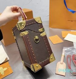 nieuwe klassieke sieraden harde doos kofferbak tassen handtassen merk oude bloem lederen schoudertas ontwerper vrouwen opslag crossbody tas bakken