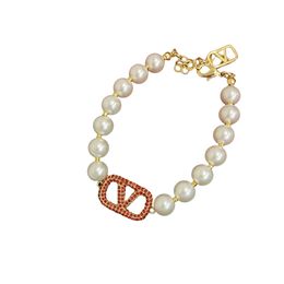 Nieuwe klassieke luxe ontwerper Pearl Jewelry Gifts, Letter Bracelet Sieraden Sets Pearl armbanden