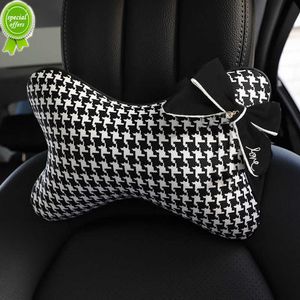 Nouveau classique Plaid nœud papillon universel voiture cou oreiller siège appui-tête Auto taille soutien fournitures ceinture de sécurité voiture accessoires pour femmes