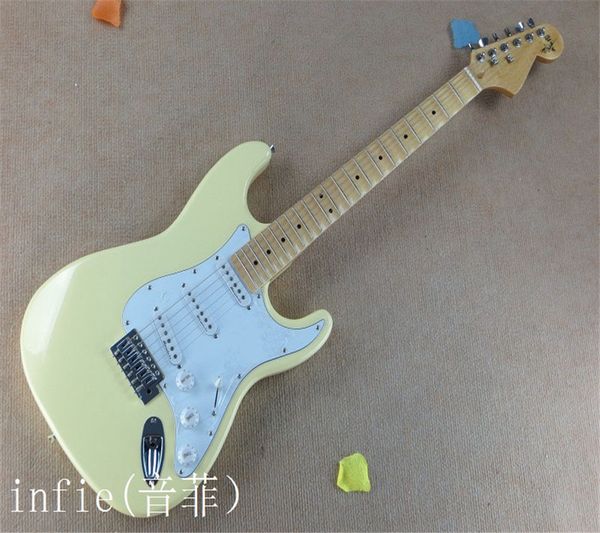 Nouveaux modèles ST classiques évidement signature modèle manche en vrac lait couleur jaune peut changer de guitare