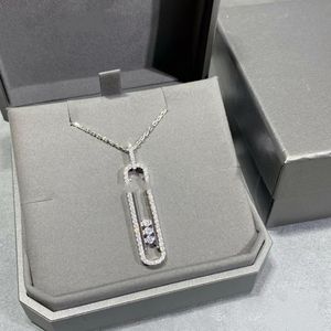 Nieuwe klassieke drie diamanten ketting voor vrouw met doos luxe sterling zilver verguld 18K officiële reproducties nooit vervagen cadeau voor vriendin 014