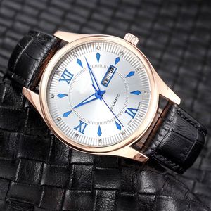 Nouveau classique montre homme étanche Top marque hommes bleu Montres-bracelets Jour Date Mode Montres à quartz Bracelet en cuir Montre pour hommes garçon mâle cadeaux de Noël