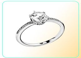 NOUVEAU Clear Sparkling Crown Solitaire Ring bijoux de créateur de luxe pour 925 Sterling Silver Femmes Anneaux de mariage avec boîte d'origine6584504