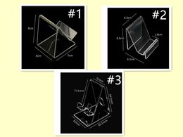 Nuevo soporte de acrílico transparente para montaje en escritorio, soporte de exhibición para iphone, Samsung, teléfono móvil, Universal