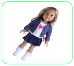 Nouveaux vêtements robes tenues pyjamas pour 18 pouces American Girl Doll Cowboy Suit nos accessoires de génération entièrement 6402103