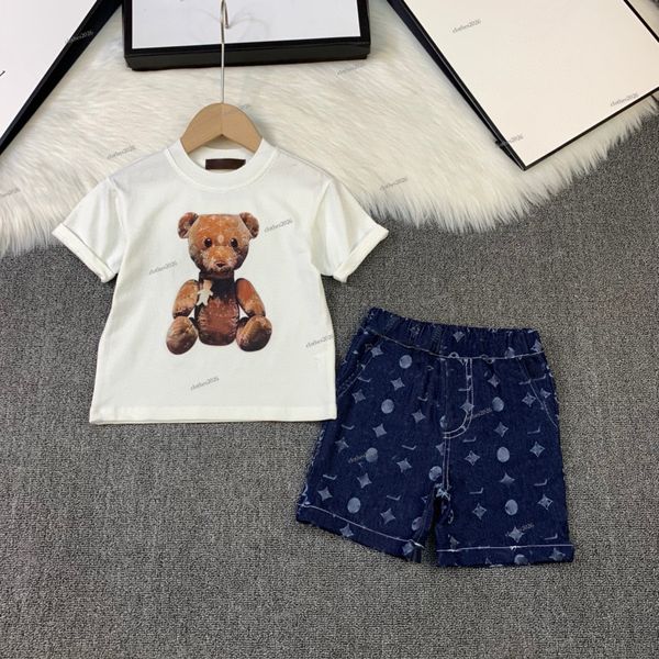 Nouveaux ensembles de vêtements Costumes de robe de créateur pour bébés filles Ensembles de vêtements de luxe pour enfants Ensembles de vêtements pour filles Shorts pour garçons Ensembles de vêtements classiques pour enfants Vêtements de lettre Costumes à manches mi-longues haut soutien-gorge