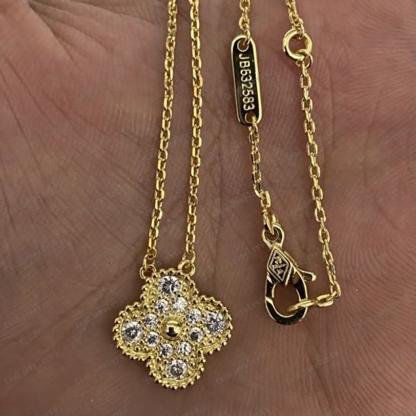 Nouveau collier trèfle pendentif perle mère en acier inoxydable plaqué 18K femme fille saint valentin fête des mères bijoux de fiançailles cadeau en gros 795Q