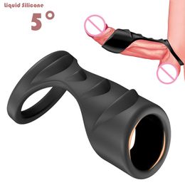 Nieuwe Cock Lock Ring Scrotum Binden Elastische sexy Speelgoed Voor Mannen Erectie Penis Mannelijke Dobbelstenen Vertraging Ejaculatie Vloeibare Siliconen beauty Items