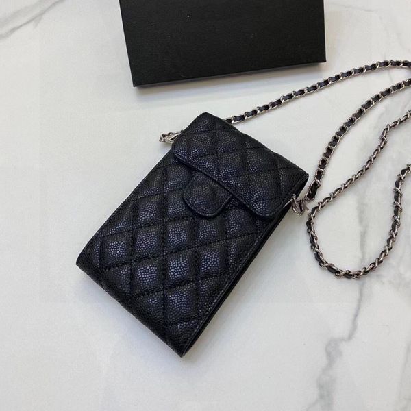 Nouveau sac de téléphone coco sac de créateur de luxe en cuir caviar matériel argenté sac à bandoulière femme de haute qualité sac de messager populaire sac à main de mode sac à main