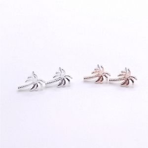 Nieuwe Coconut Tree Stud Earrings Fashion Design Summer Elements Gold, Silver and Rose Color Selectie