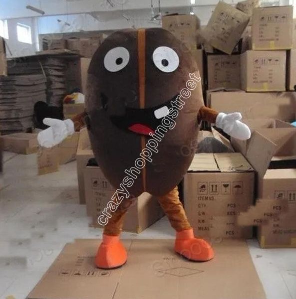 Nouveau costume de costume de mascotte de grains de café pour adulte fête d'anniversaire de Noël d'Halloween Saint-Valentin de Pâques Carnaval