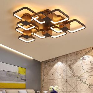 Nieuwe koffie afgewerkt moderne LED plafondverlichting voor woonkamer slaapkamer studeerkamer home deco 90-265V plafondlamp armaturen myy