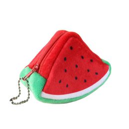 Nieuwe muntenbeurs Creative Mini Cute Triangle Driedimensionale pluche fruitmeisjes Keychain Coin Purse Low Moq Factory Direct Sale