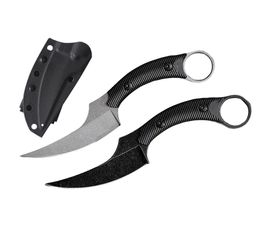 Cuchillo utilitario D2, Navajas de bolsillo rectas, cuchillos tácticos para acampar, cuello, herramientas de supervivencia de rescate al aire libre, herramienta Edc con funda K