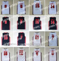 New College 1992 EE. UU. Equipo Dream Team One John Stockton Jersey Patrick Ewing David Robinson Karl Malone Chris Mullin Johnson Jersey transpirable