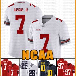 Nuevas camisetas universitarias Ncaa Ohio State Buckeyes 97 Nick Football Bosa 7 Dwayne Haskins Jr Football Jersey 10 Tom Brady Sevr