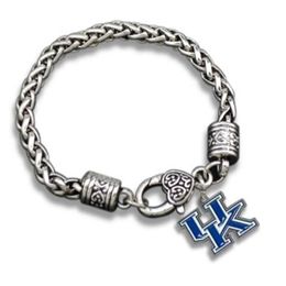 New College Logo Charm University of Kentucky Wildcats Pulsera Joyas para hombres o mujeres301a