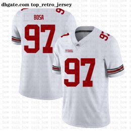 NIEUW College Wear Nick voetbalshirts NCAA Ohio State Buckeyes 97 Bosa 7 Dwayne Haskins Jr American football Jersey rood wit Tom Brady Saquon Barkley drt v