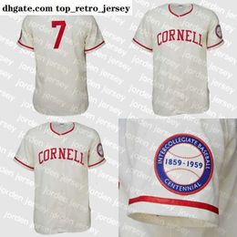 NIEUW College draagt Cornell Big Red 1959 Home Jersey Shirt Custom Mannen Vrouwen Jeugd Honkbal Jerseys Elke naam en nummer Dubbele Stitche